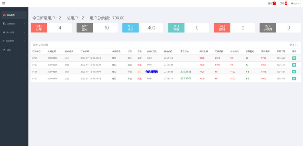 图片[21]-运营版微盘期货交易系统源码/微交易源码/代理后台/用户风控-98源码